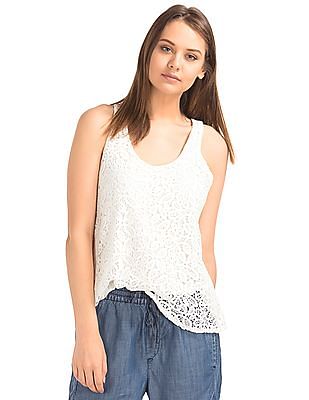 GAP Crochet Lace Scoop Tank GAP Crochet Lace Scoop Tank