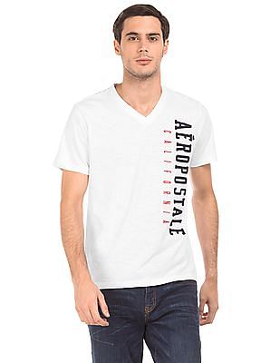 Aeropostale V-Neck Brand Applique T-Shirt Aeropostale V-Neck Brand Applique T-Shirt