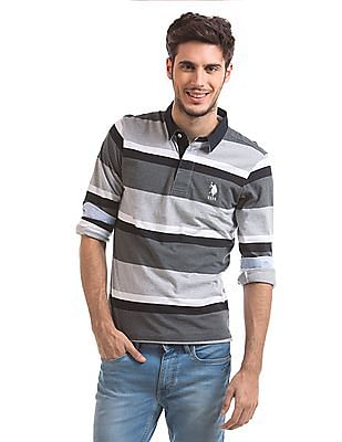 U.S. Polo Assn. Long Sleeve Striped Polo Shirt U.S. Polo Assn. Long Sleeve Striped Polo Shirt