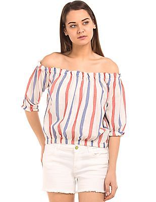 Flying Machine Women Off Shoulder Peasant Top Flying Machine Women Off Shoulder Peasant Top
