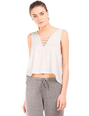 Aeropostale Ladder Trim Crop Tank Top Aeropostale Ladder Trim Crop Tank Top