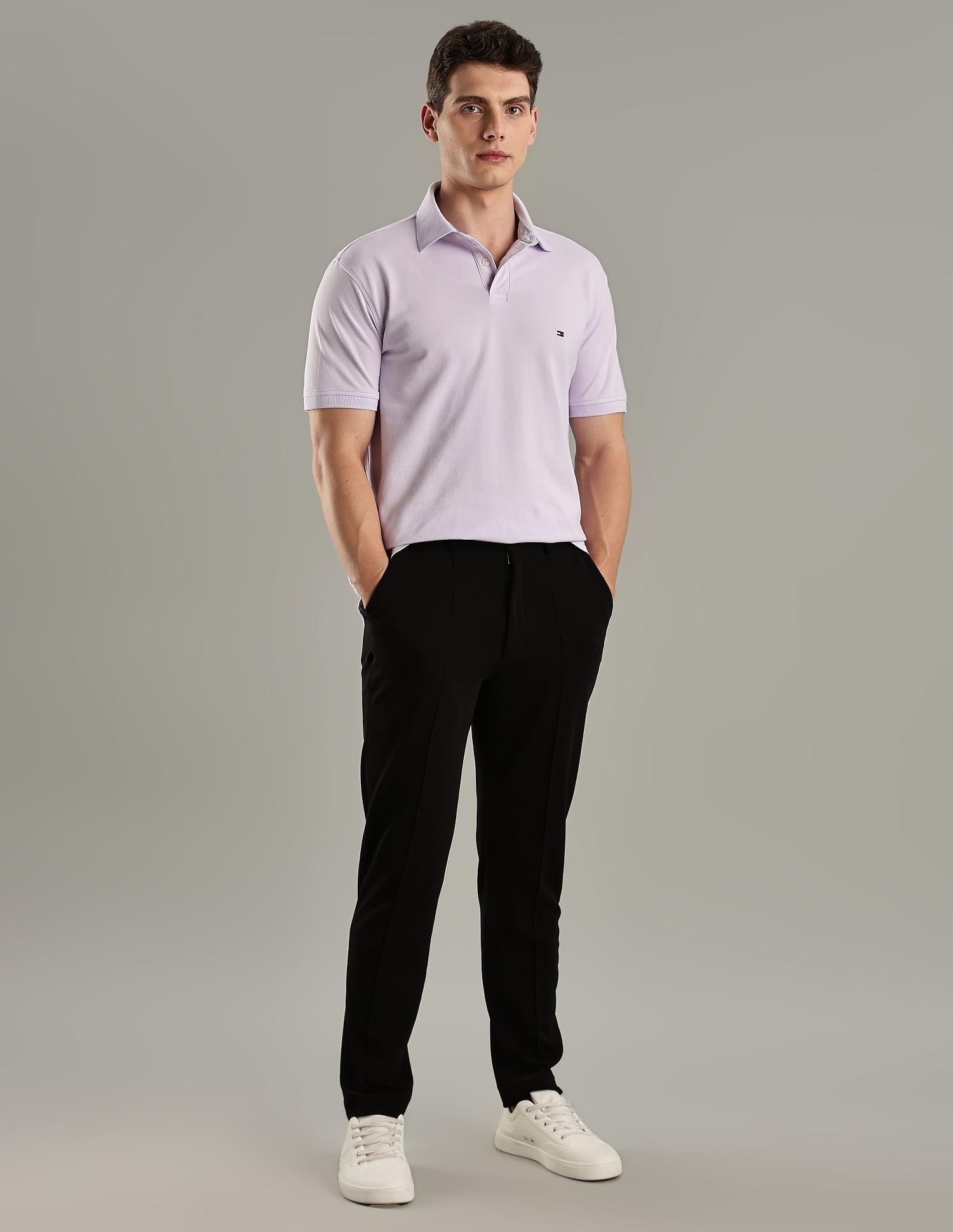 Tommy Hilfiger Solid Regular-Fit Cotton Polo T-Shirt