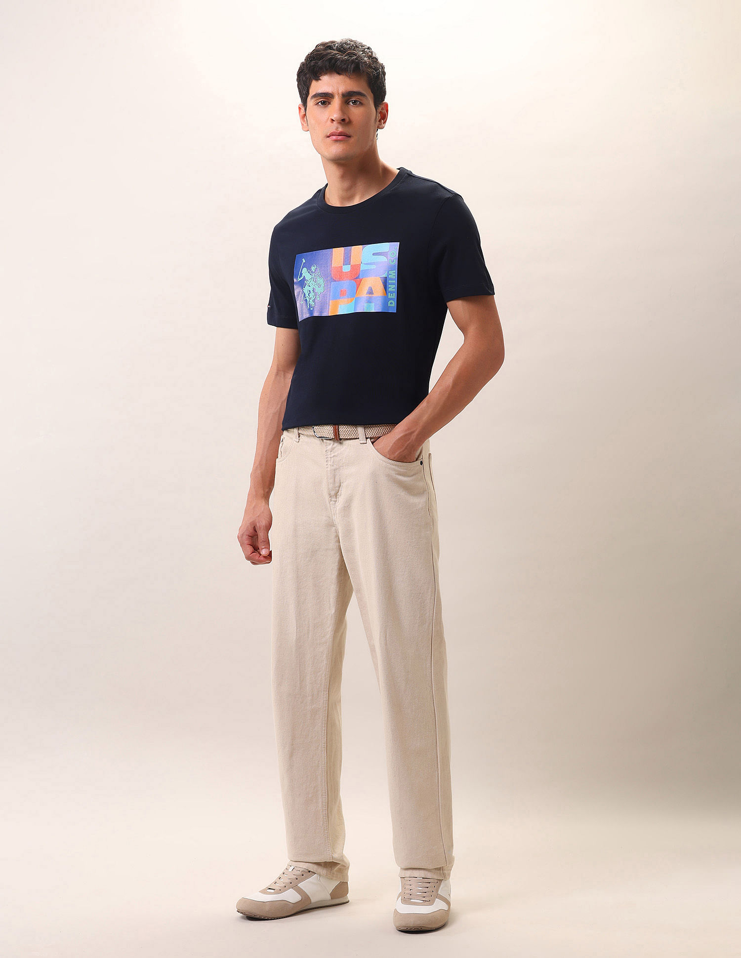 U.S. Polo Assn. Denim Co. Brand Printed Pure Cotton T-Shirt