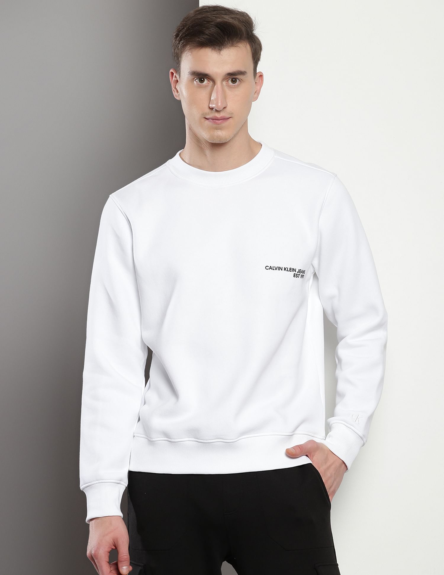 Calvin Klein Spray Logo Crew Neck Sweatshirt