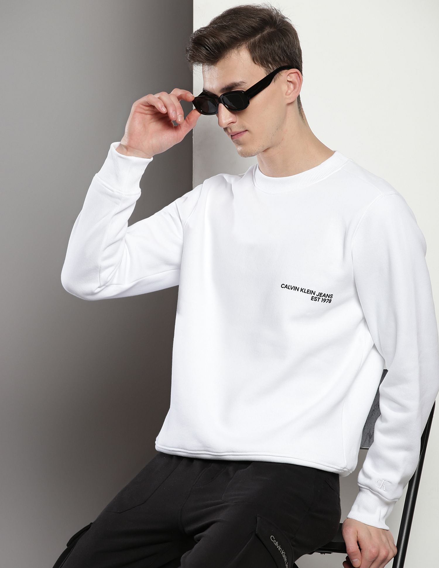 Calvin Klein Spray Logo Crew Neck Sweatshirt