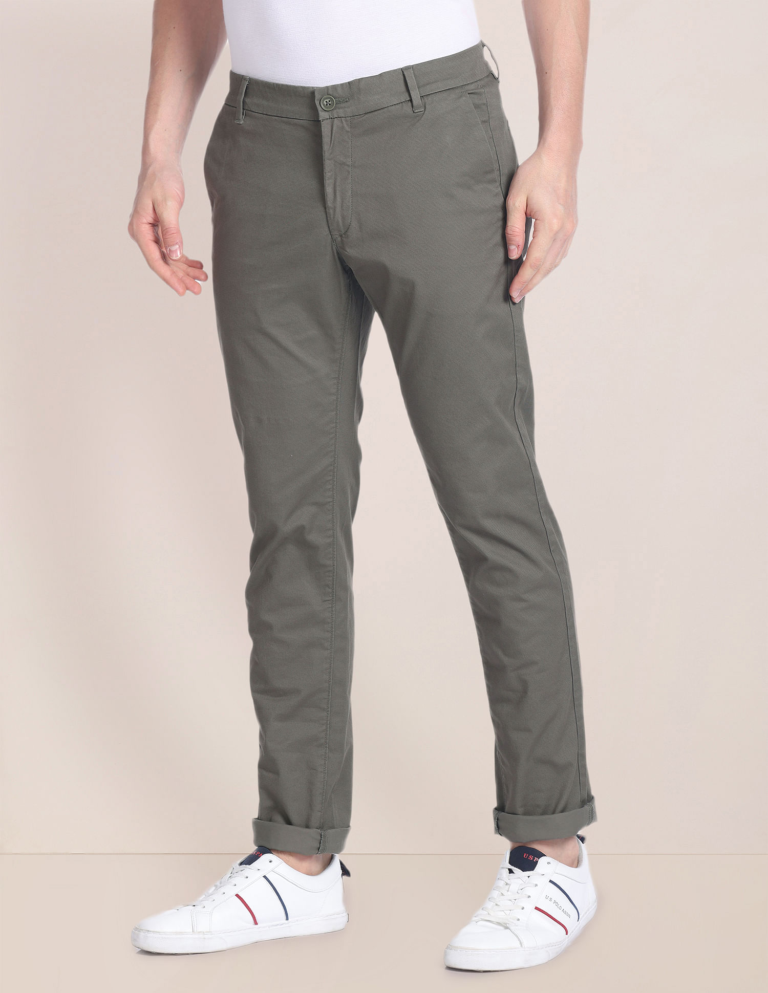 Plus Skinny Stacked Coated Twill Pants | boohooMAN USA