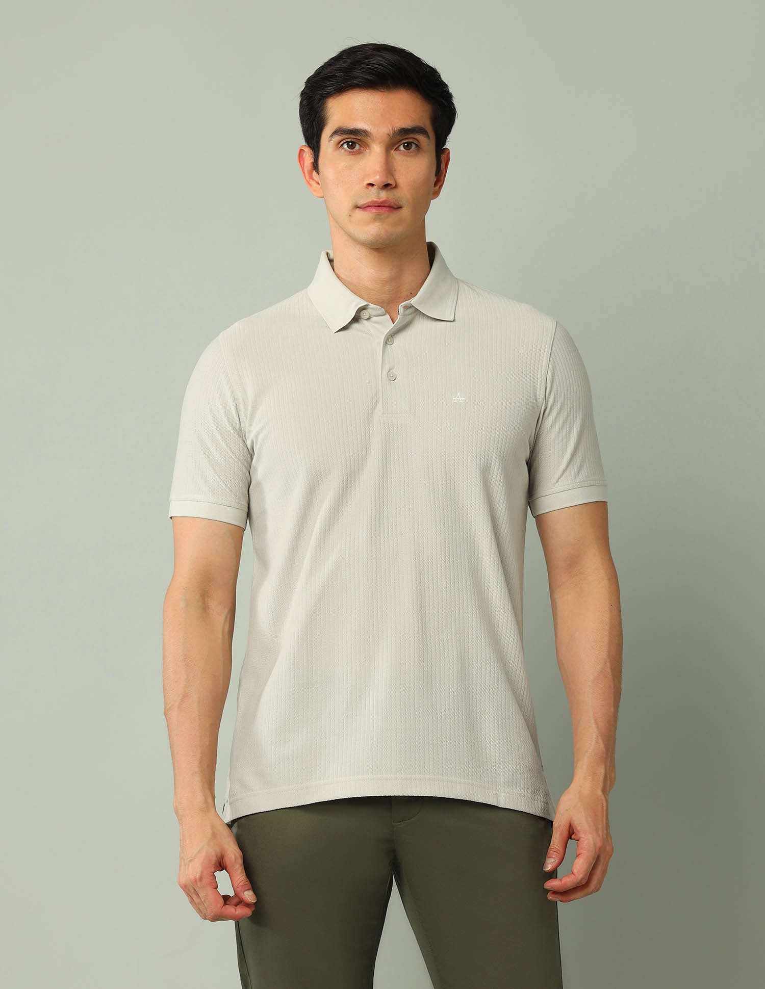 Arrow Textured Pure Cotton Polo Shirt