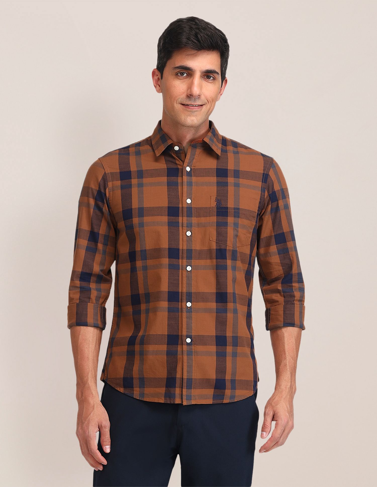 U.S. Polo Assn. Slim Fit Tartan Checked Shirt