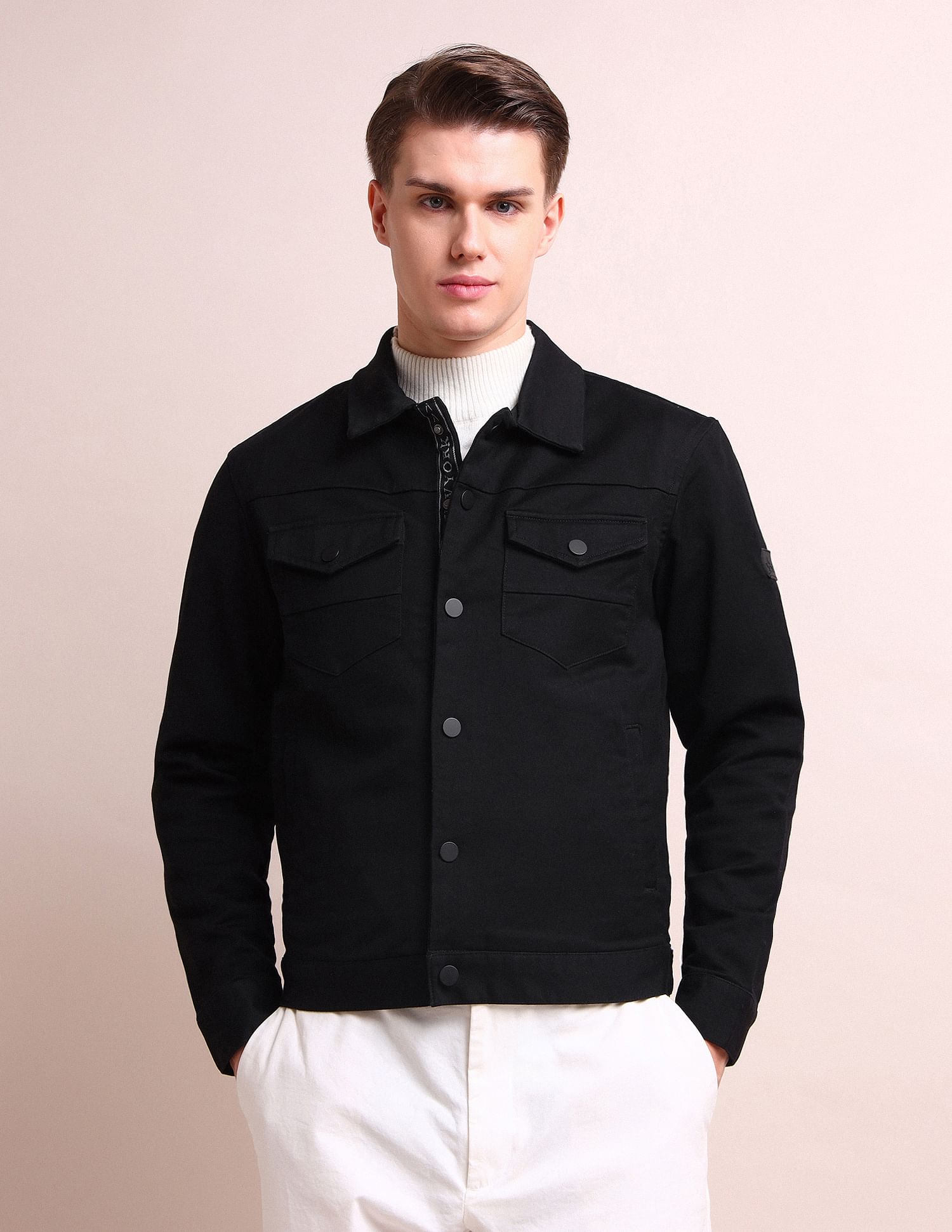 Arrow Newyork Solid Patch Pocket Jacket