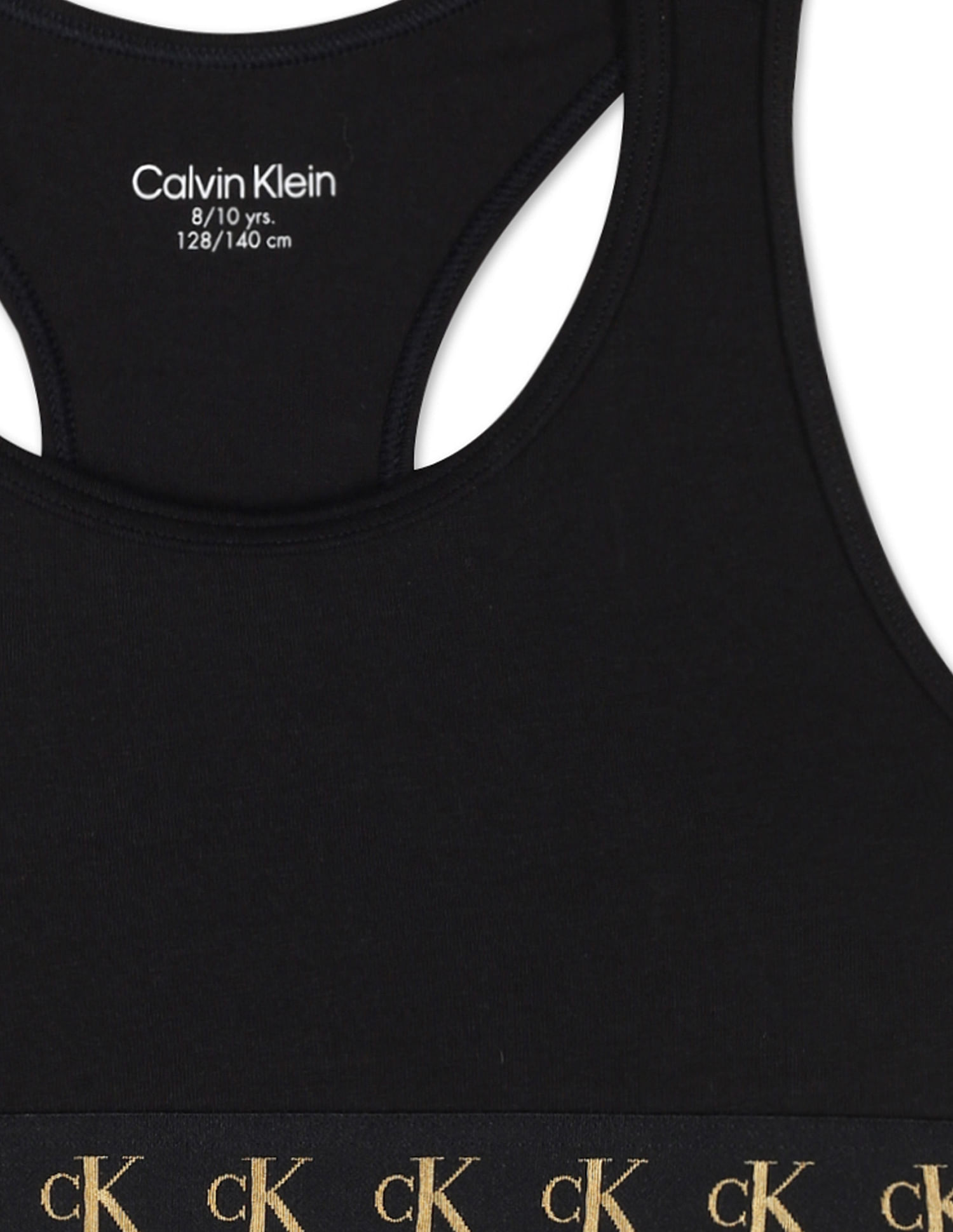 Black Calvin Klein Racer Back Front Clip Bra