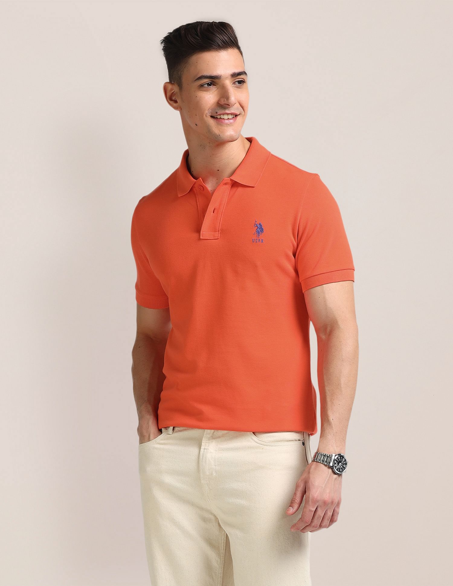 U.S. Polo Assn. Solid Slim Fit Polo Shirt