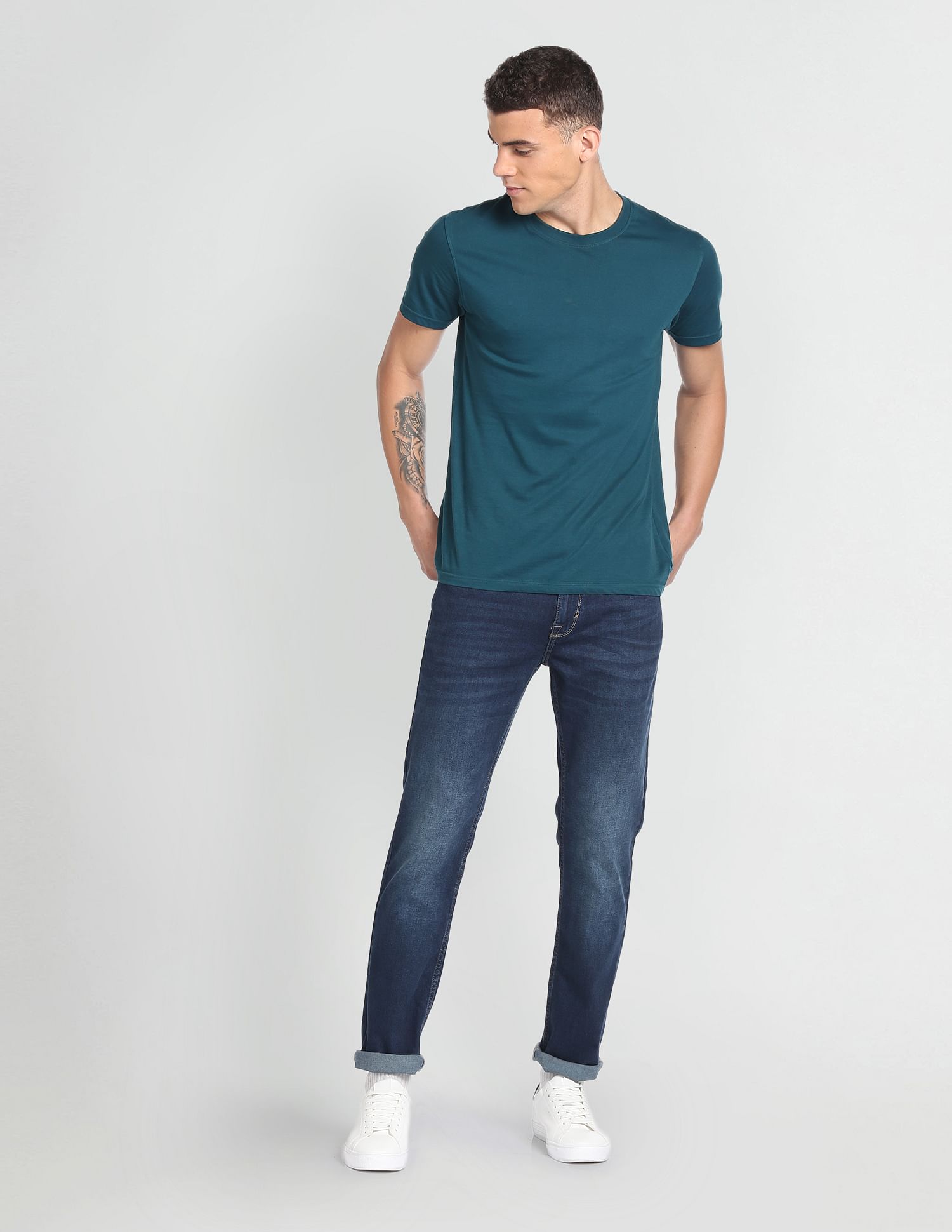 Flying Machine Freddie Slim Straight Fit Stone Wash Jeans