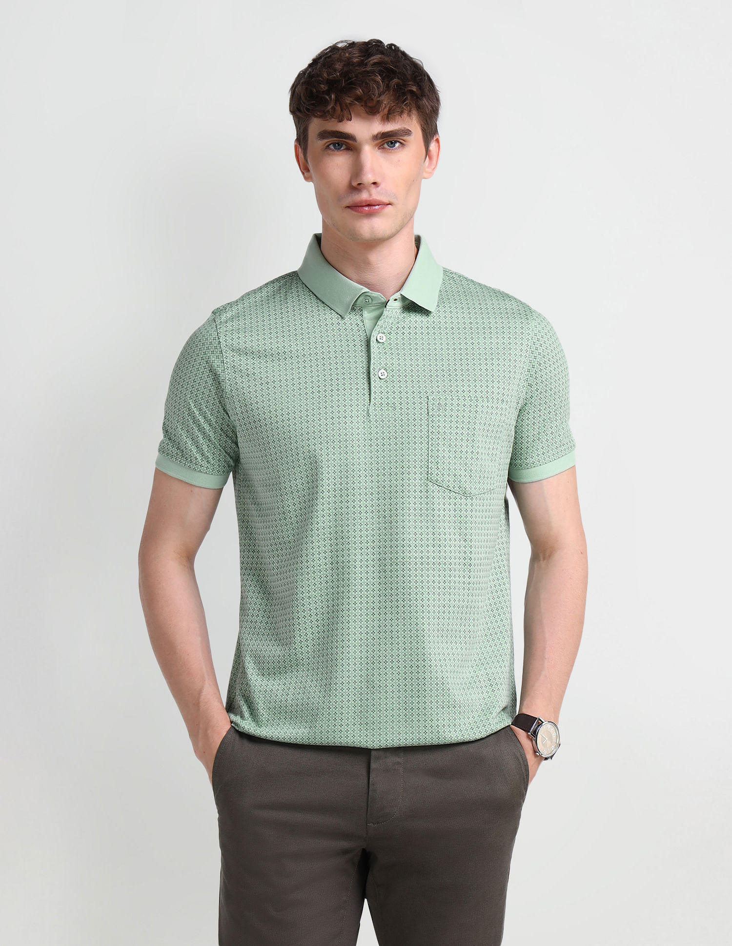 Arrow Geometric Printed Regular Polo Shirt