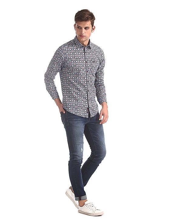 U.S. Polo Assn. Denim Co. Spread Collar Printed Shirt