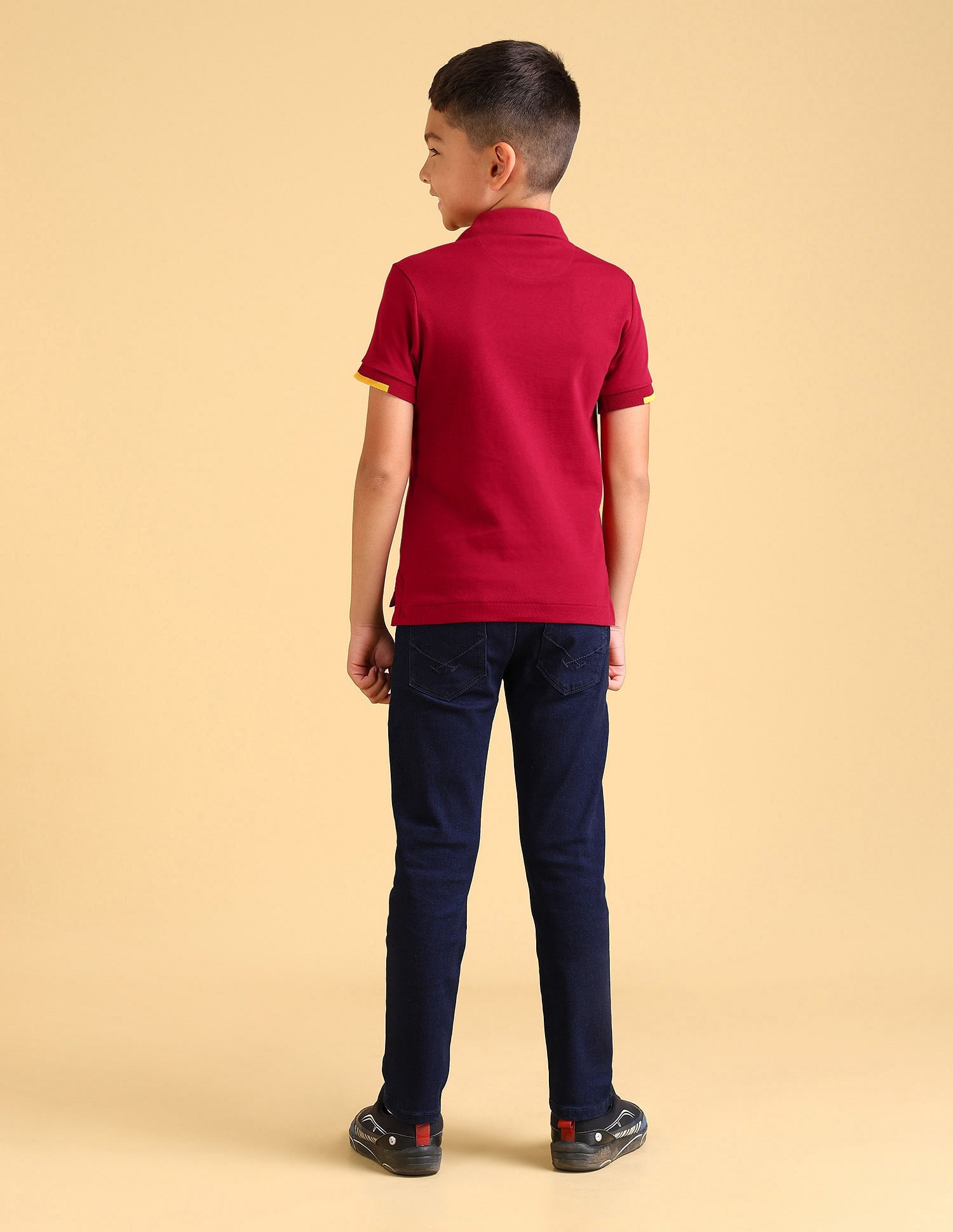 U.S. Polo Assn. Kids Boys Typography Printed Polo Shirt