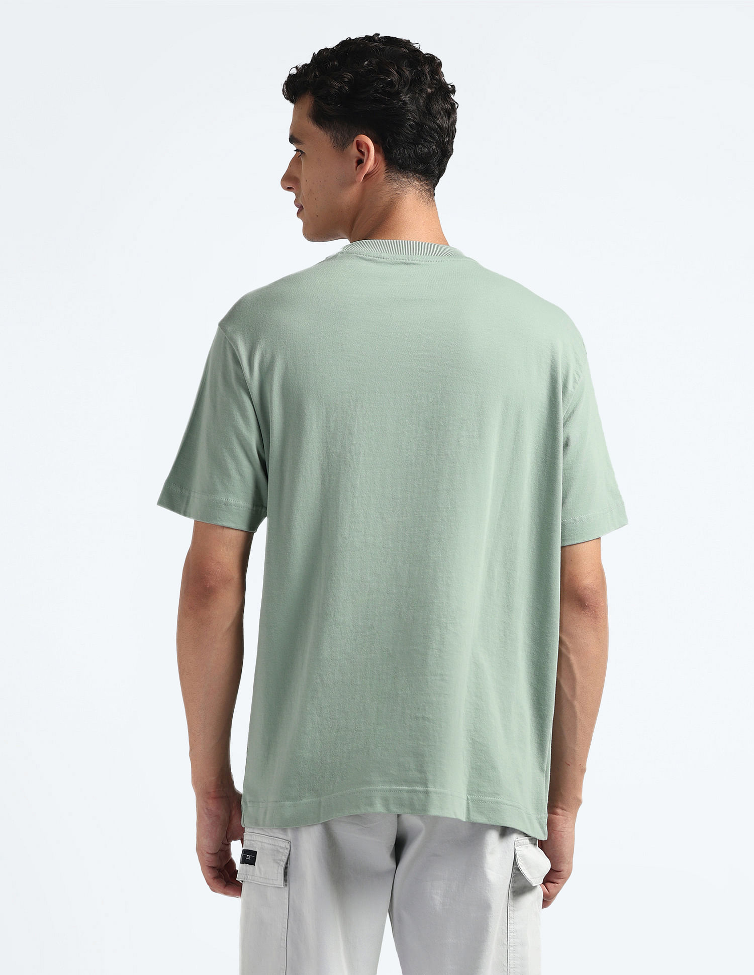 Flying Machine Crew Neck Relaxed Fit Logo T-Shirt