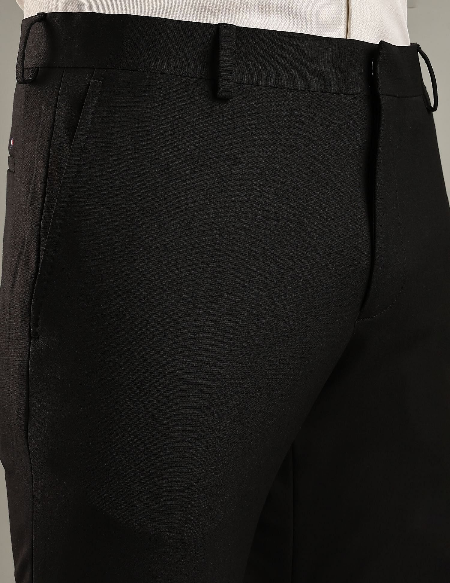 Tommy Hilfiger Regular-Fit Solid Mid Rise Trouser