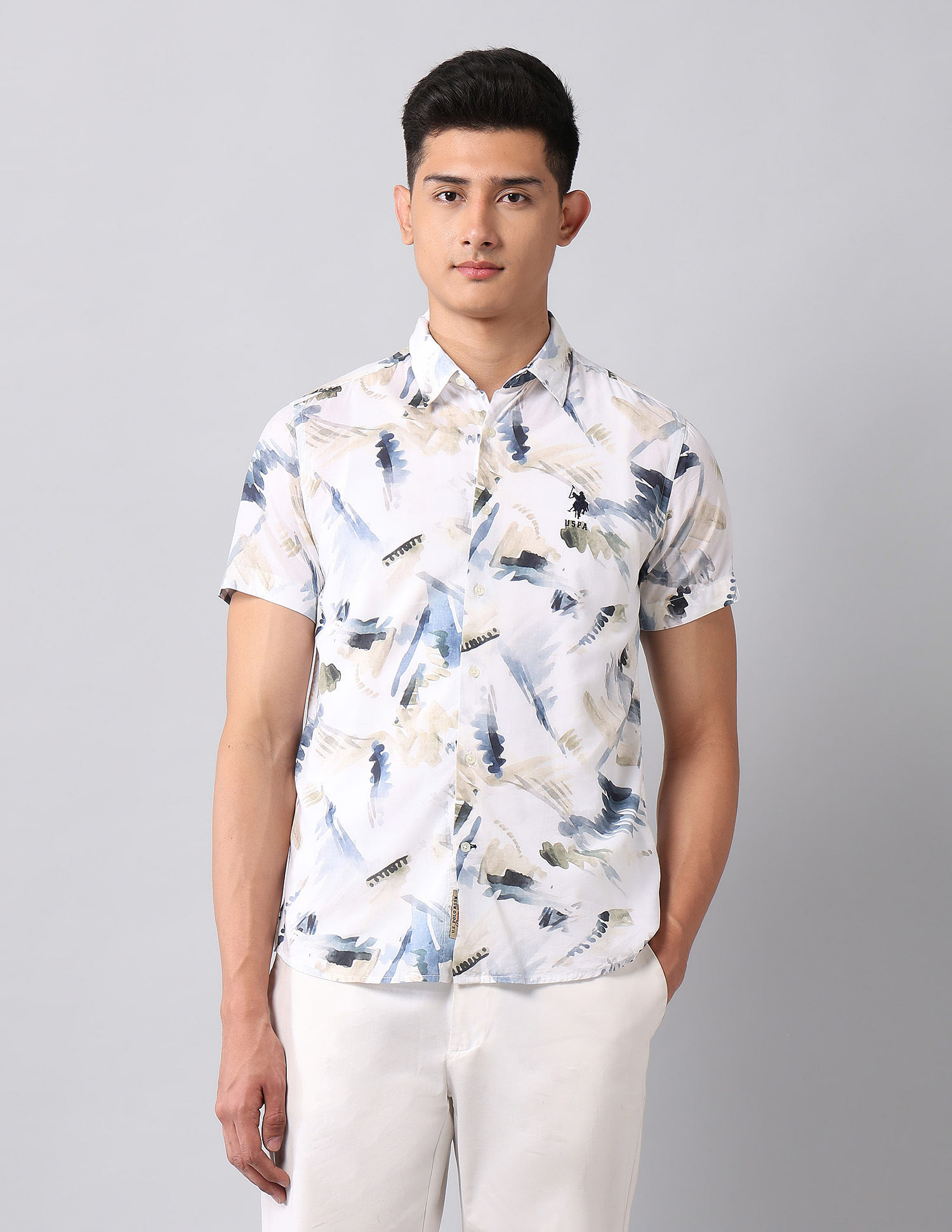 U.S. Polo Assn. Denim Co. Abstract Printed Regular Fit Shirt