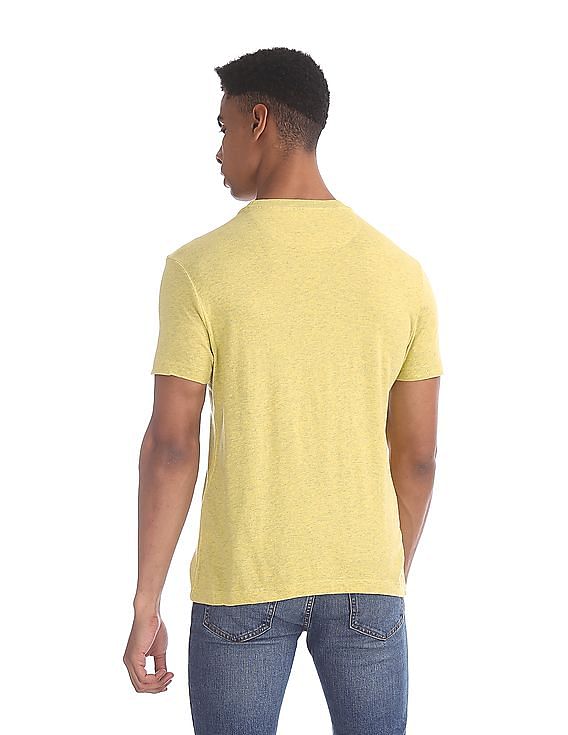 U.S. Polo Assn. Yellow Crew Neck Heathered T-Shirt