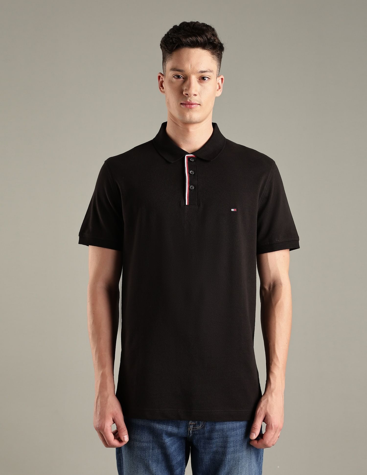 Tommy Hilfiger Solid Regular-Fit Cotton Polo Shirt