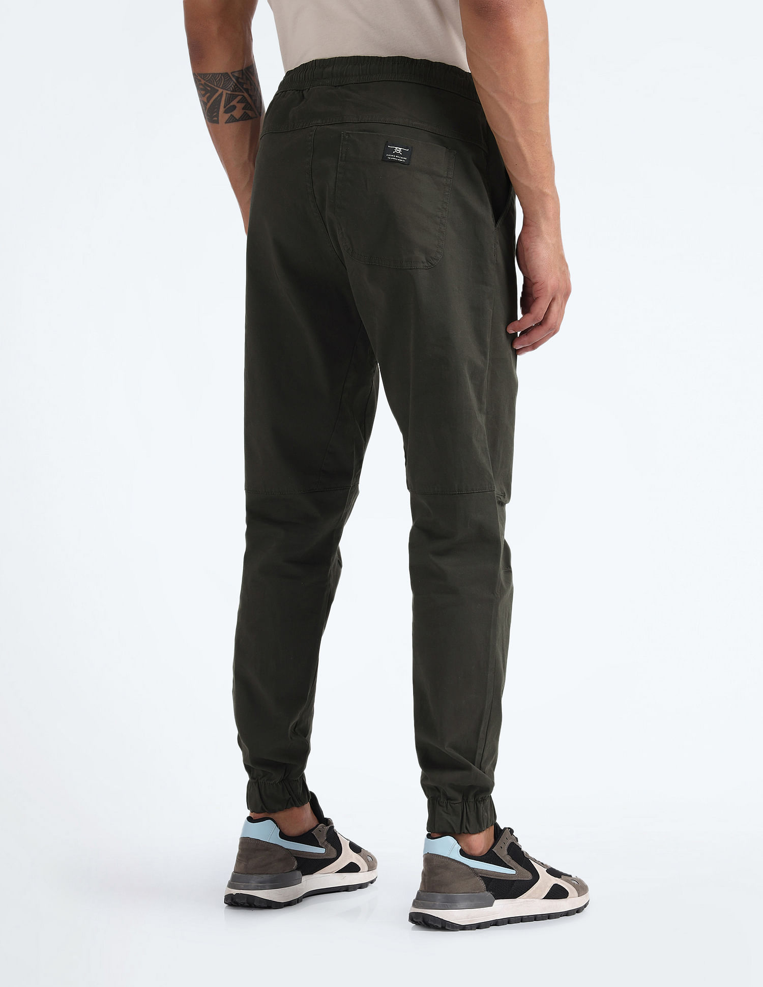 Flying Machine Drawstring Waist Solid Joggers