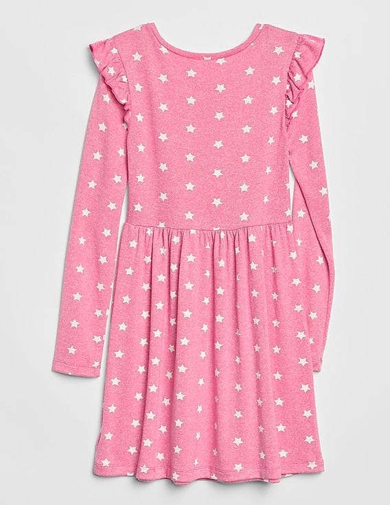 Buy GAP Girls Pink Print Ruffle Long Sleeve Dress - NNNOW.com