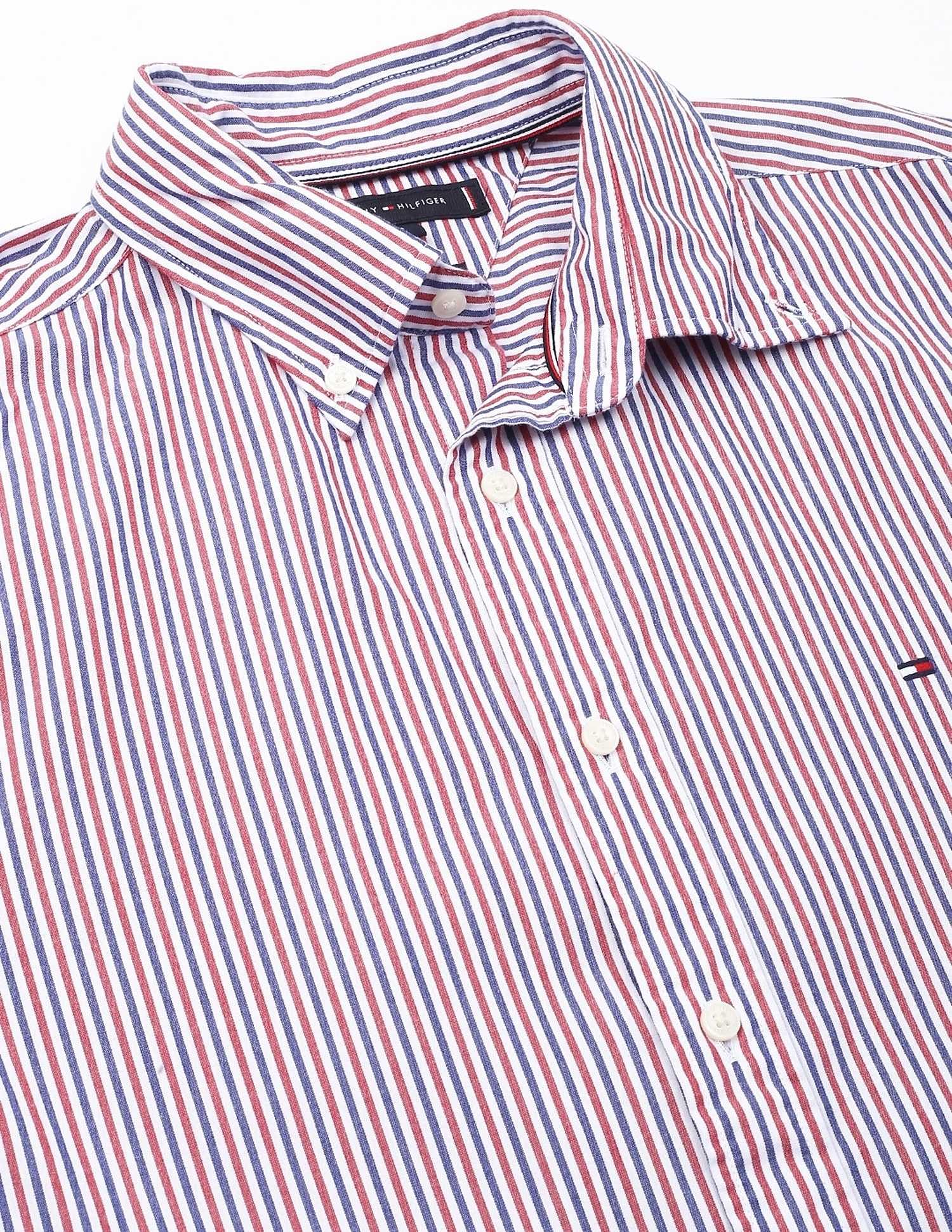 Tommy Hilfiger Striped Regular-Fit Poplin Woven Shirt