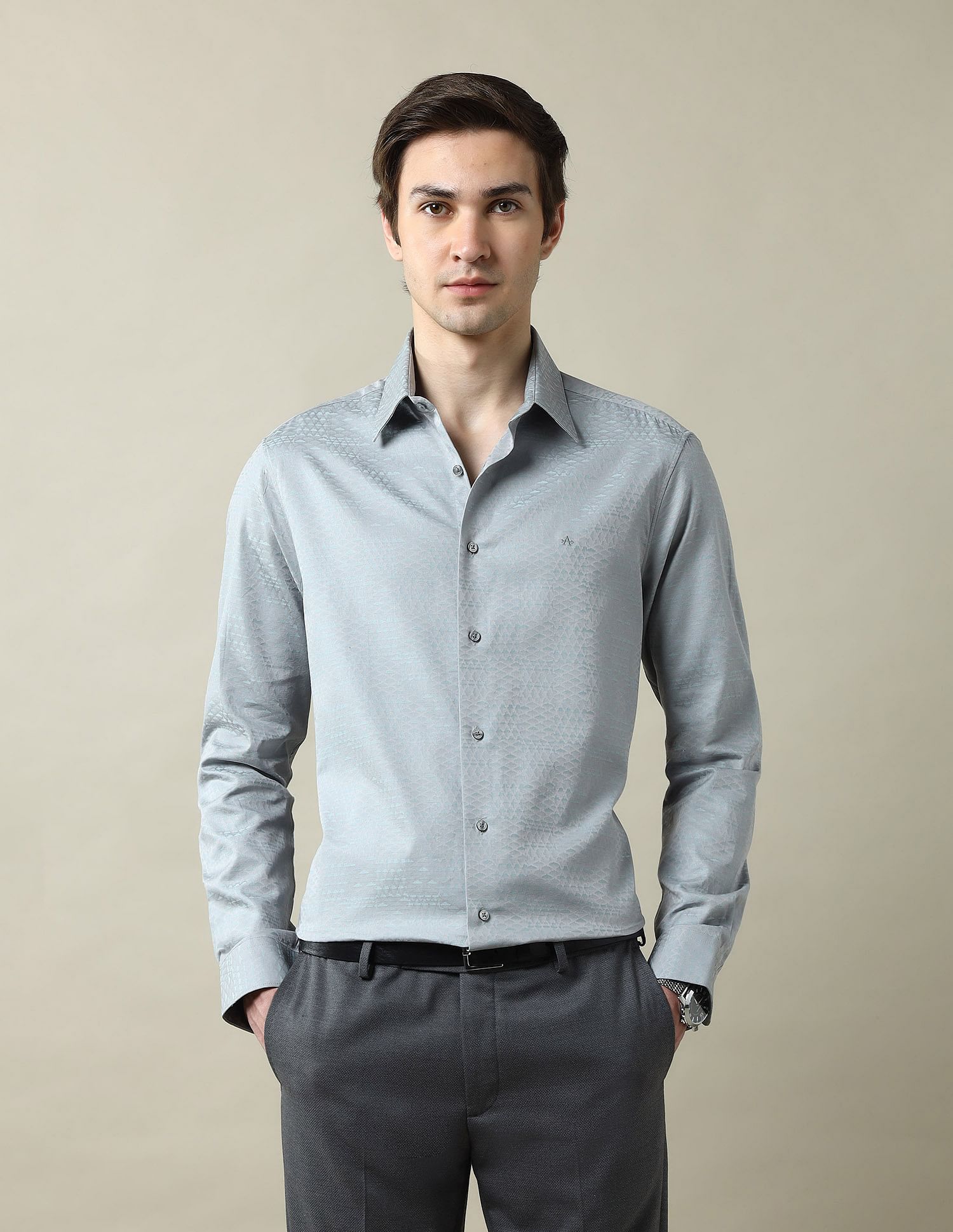 Arrow Textured Tailored Fit 1851 Shirt