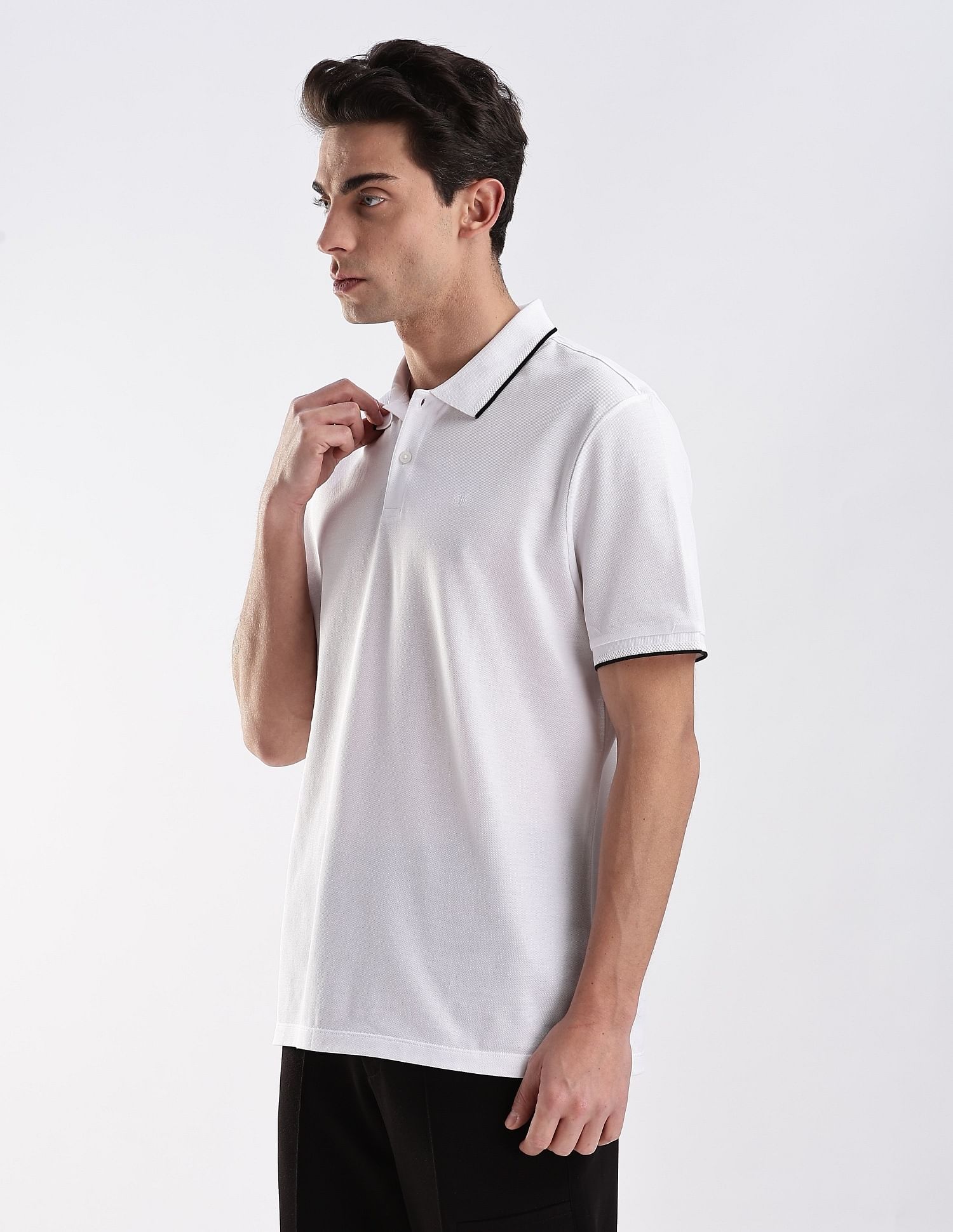 Calvin Klein Jeans Regular-Fit Solid Cotton Polo Shirt