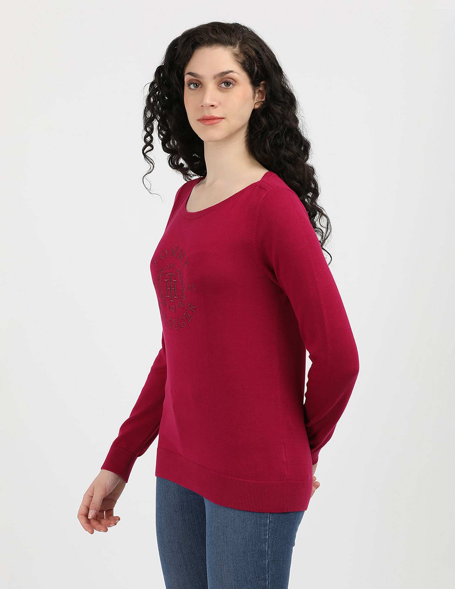 Tommy Hilfiger Boat Neck Tonal Cotton Sweatshirt
