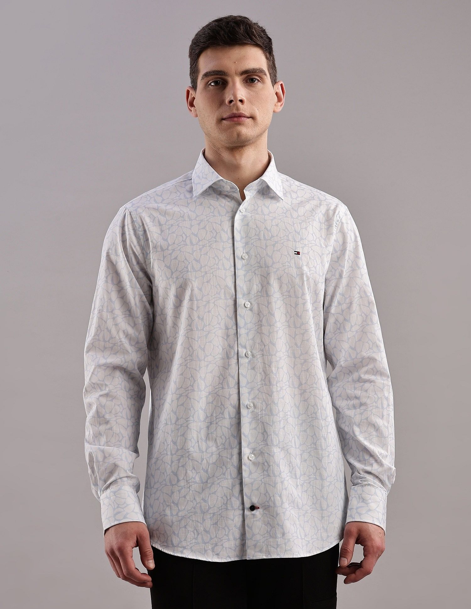 Tommy Hilfiger Printed Regular-Fit Cotton Shirt