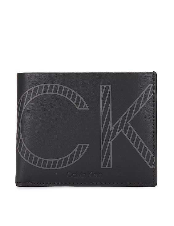 Buy Calvin Klein Black Logo Monogram Medium Bi-Fold Wallet for Men