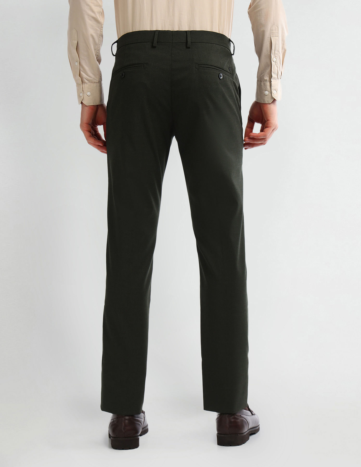 Arrow Mid Rise Carson Tapered Fit Trousers