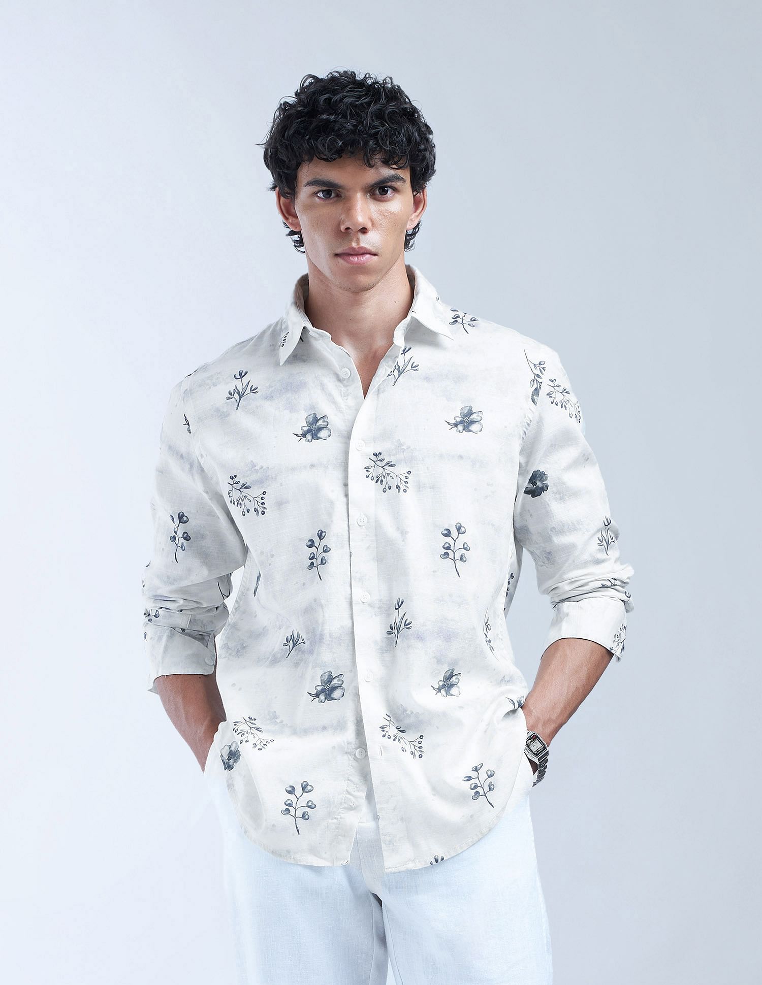 Flying Machine Floral Printed Color Of Home Shirt