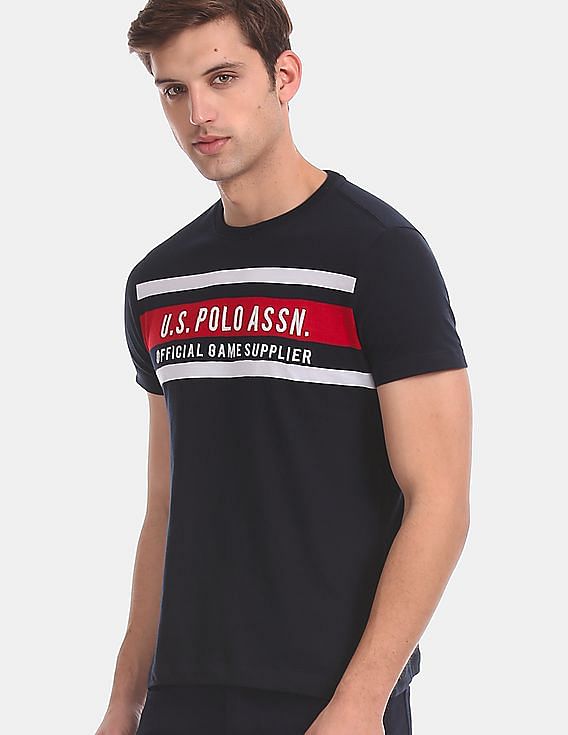 U.S. Polo Assn. Blue Crew Neck Embroidered T-Shirt