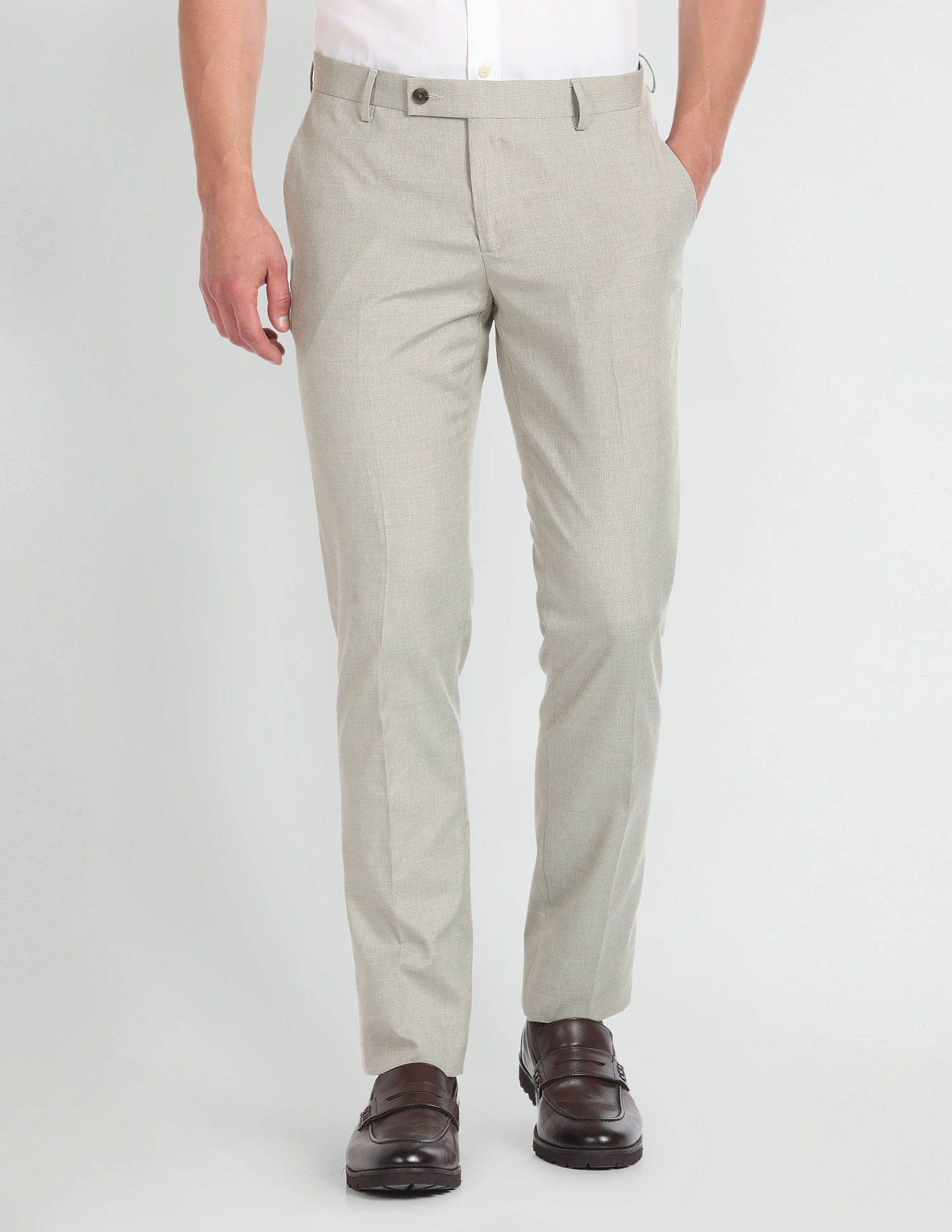 Arrow Mid Rise Heathered Formal Trousers