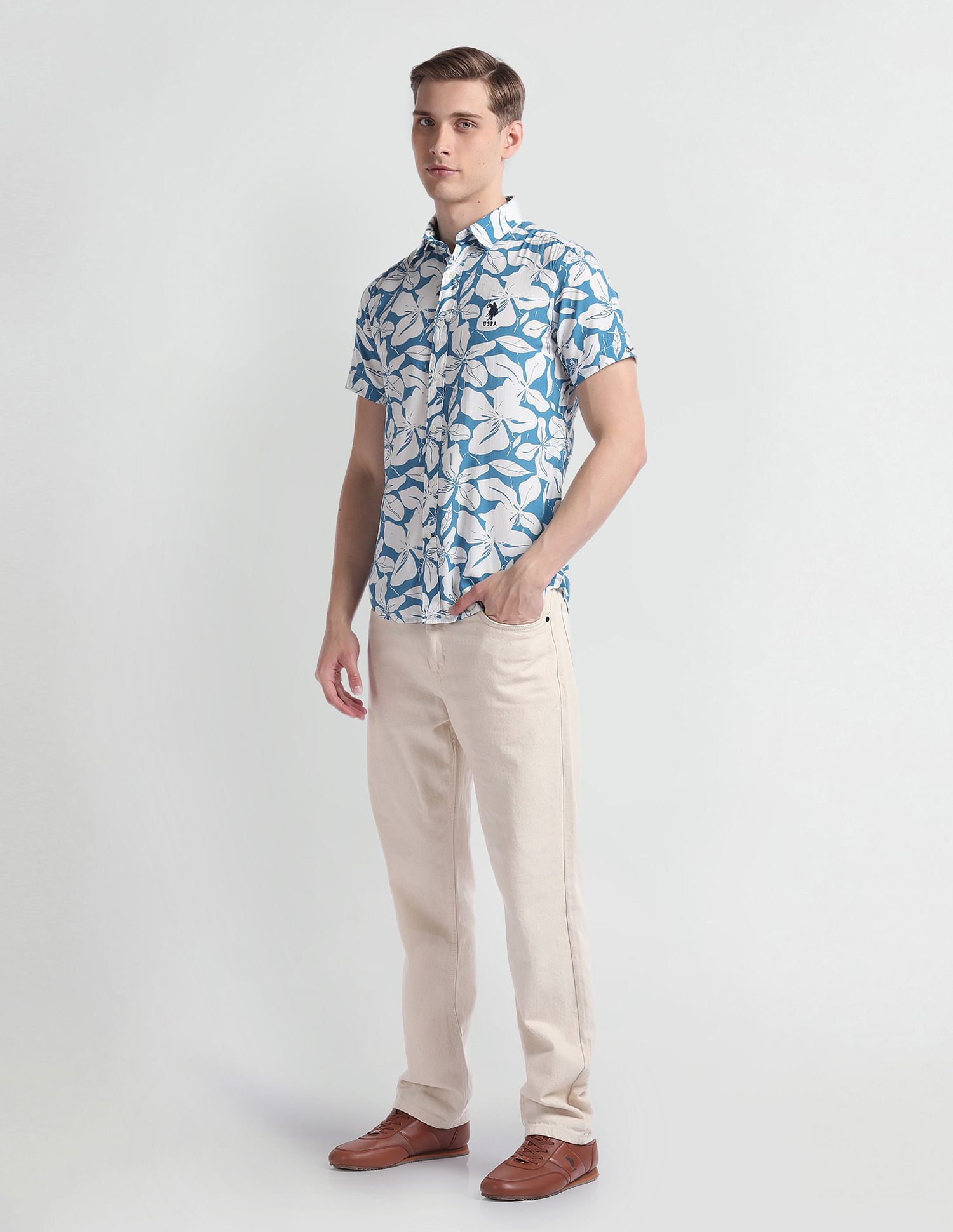 U.S. Polo Assn. Denim Co. Floral Print Cotton Shirt