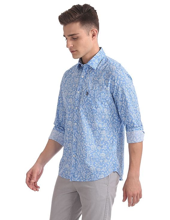 Buy Men Regular Fit Floral Print Shirt 
