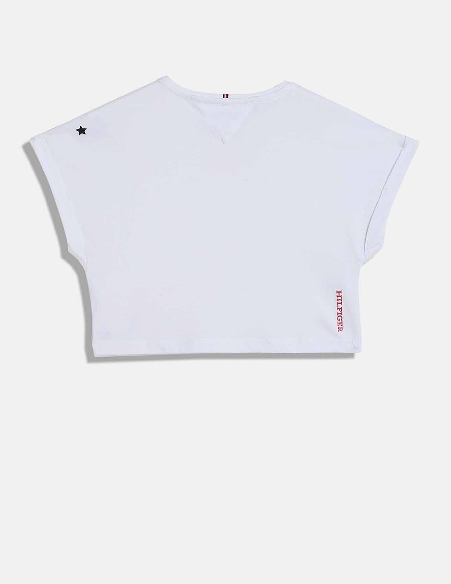 Tommy Hilfiger Kids Girls Logo Relaxed-Fit Cotton T-Shirt