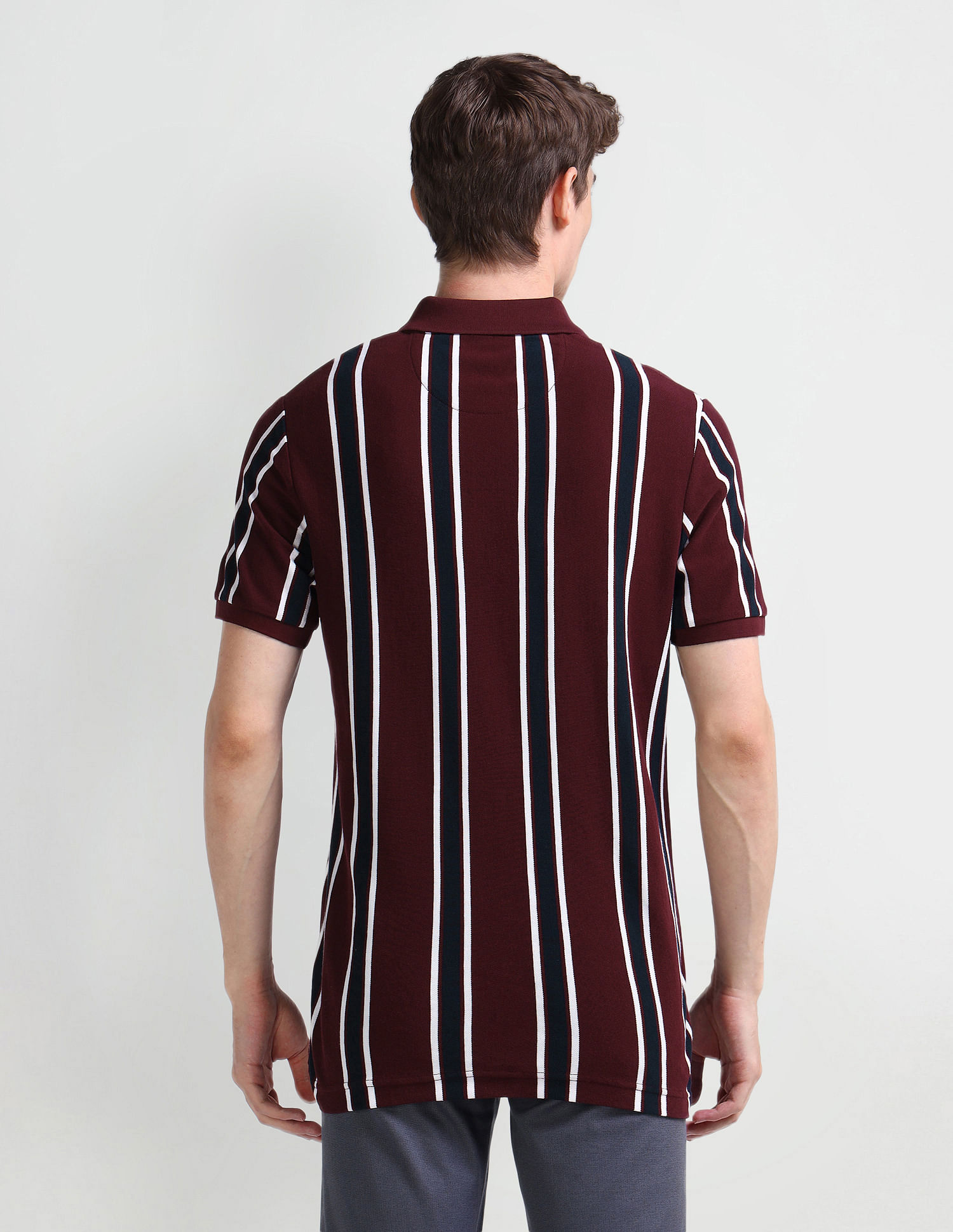 Arrow Sport Vertical Striped Regular Polo Shirt