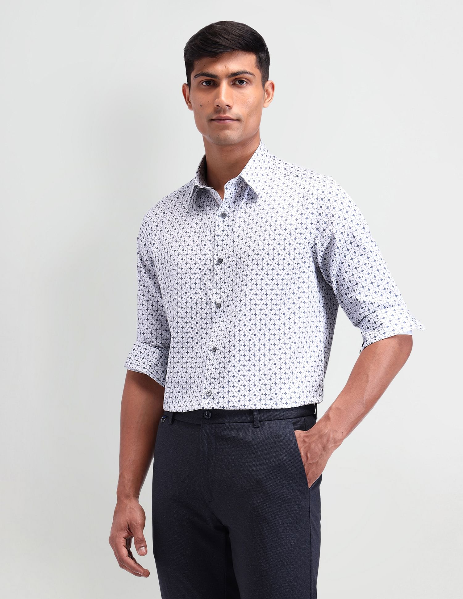 Arrow Newyork Manhattan Slim Fit Satin Shirt