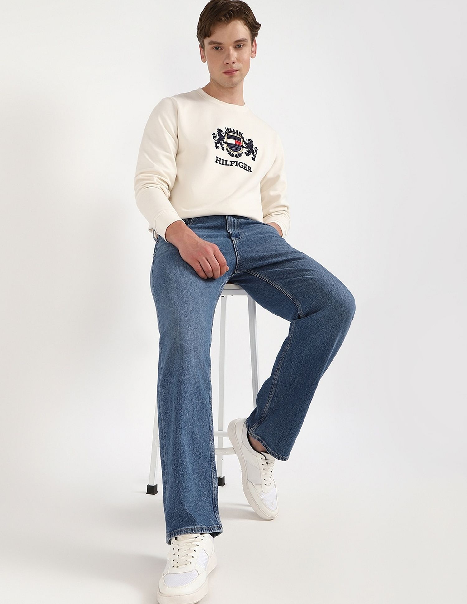Tommy Hilfiger Embroidered Logo Regular-Fit Cotton Sweatshirt