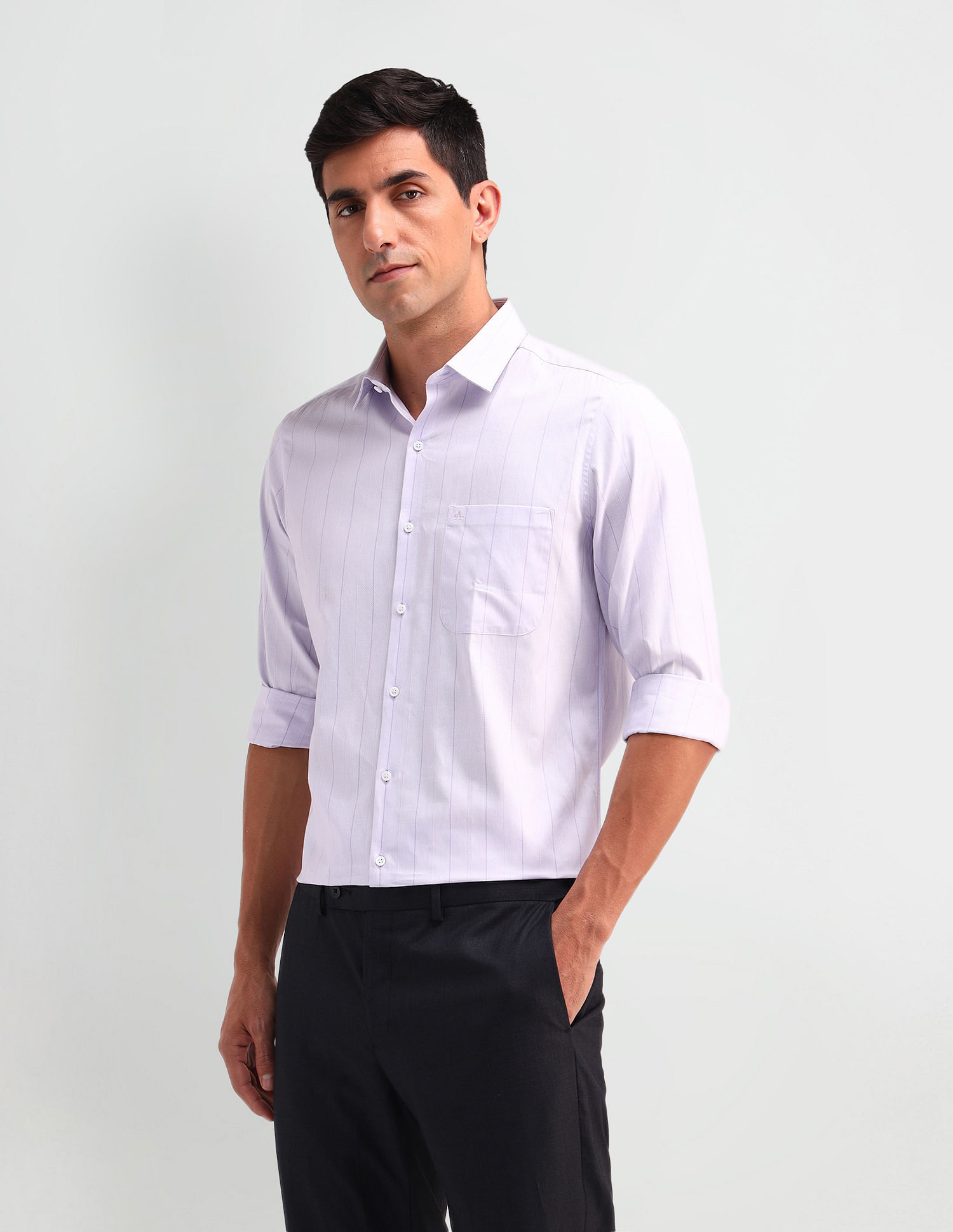 Arrow Slim Fit Twill Striped Shirt