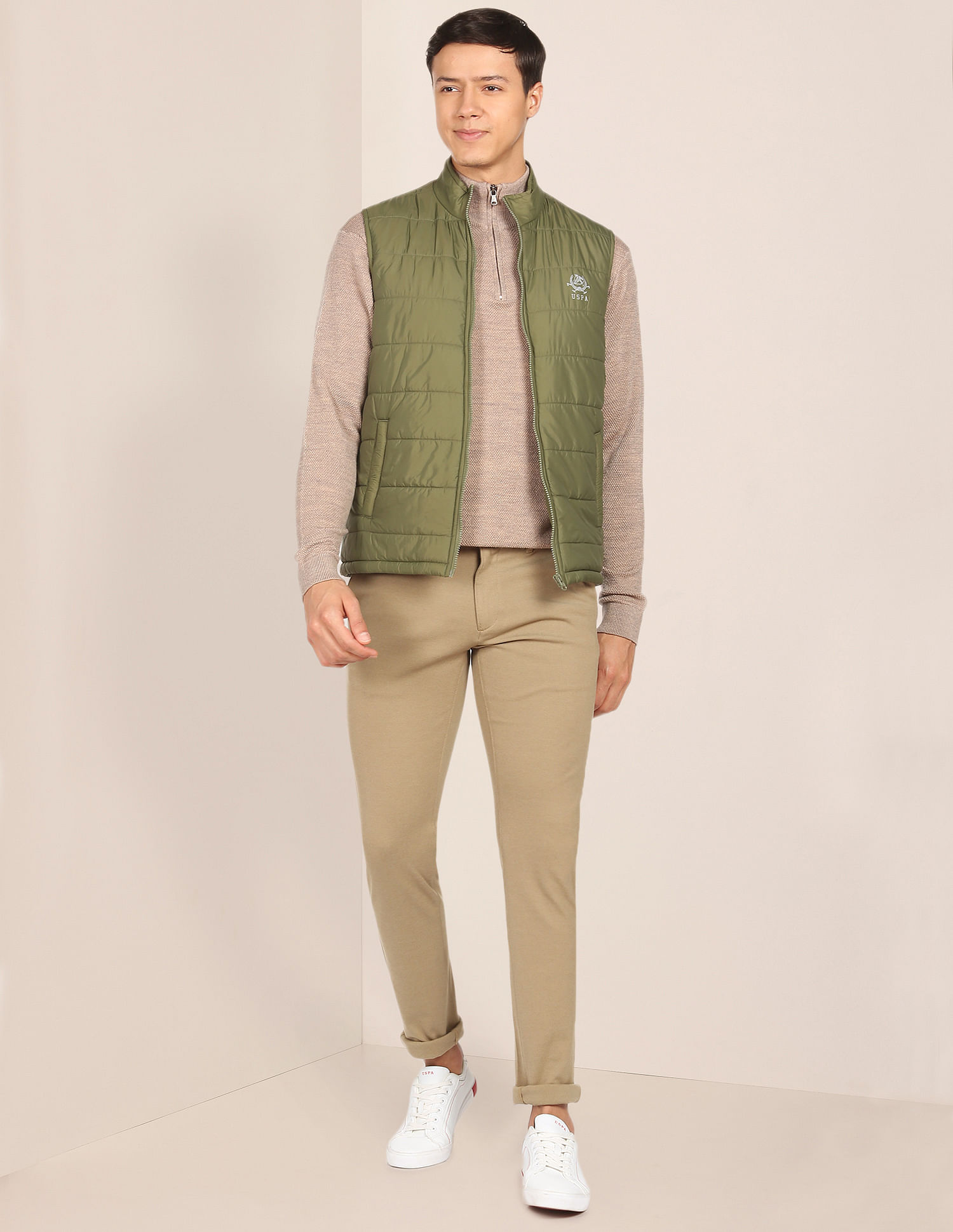 U.S. Polo Assn. Austin Slim Fit Solid Knit Casual Trousers