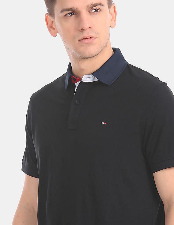 black tommy polo shirt