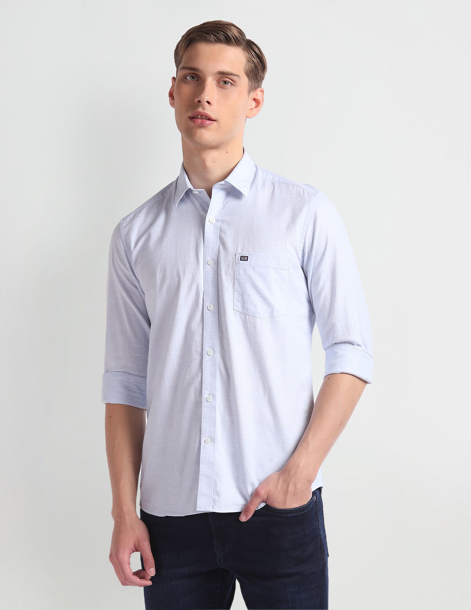 Arrow Sports Heathered Slim Fit Shirt