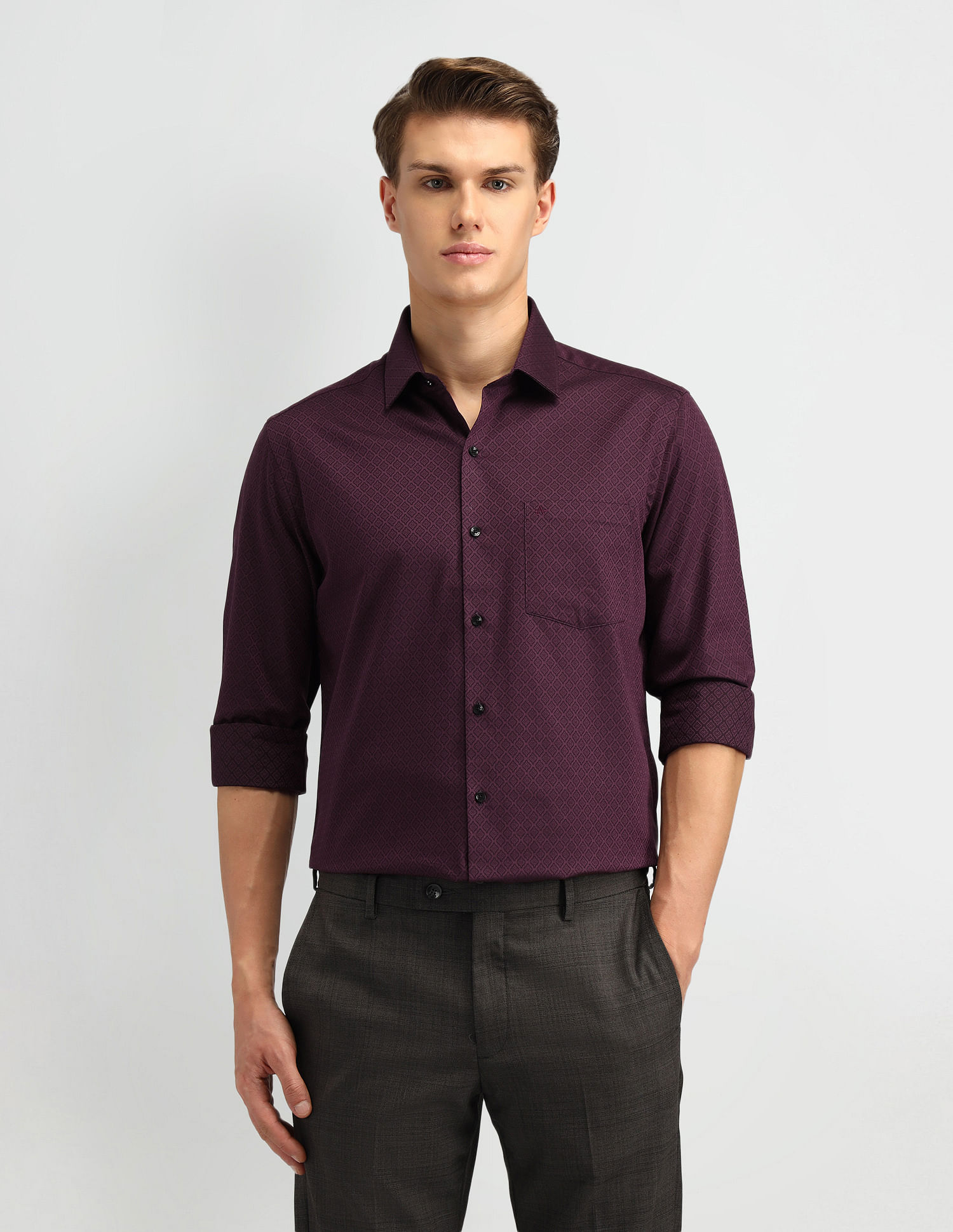 Arrow Slim Fit Textured Pattern Shirt