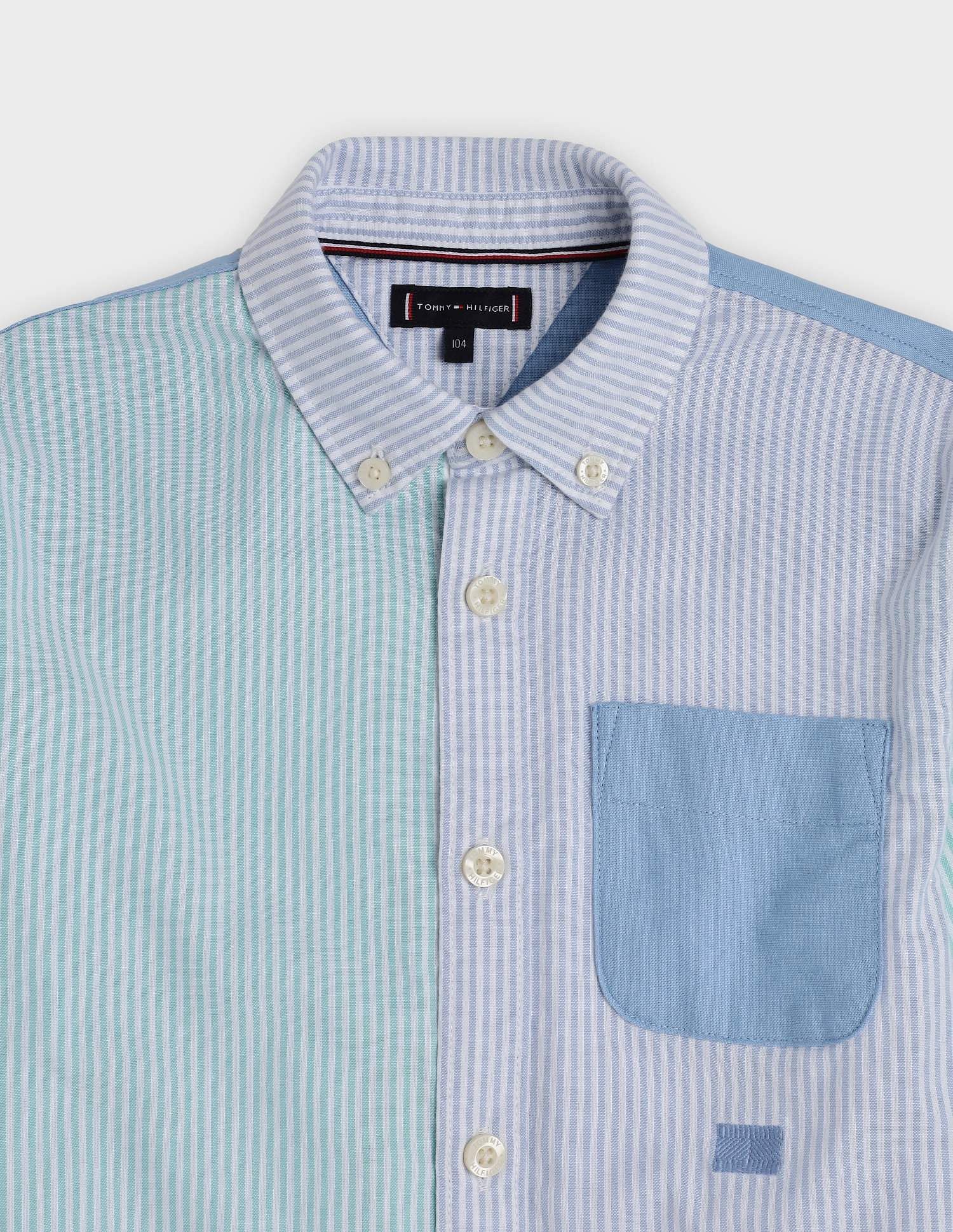 Tommy Hilfiger Kids Boys Colorblock Regular Fit Cotton Shirt