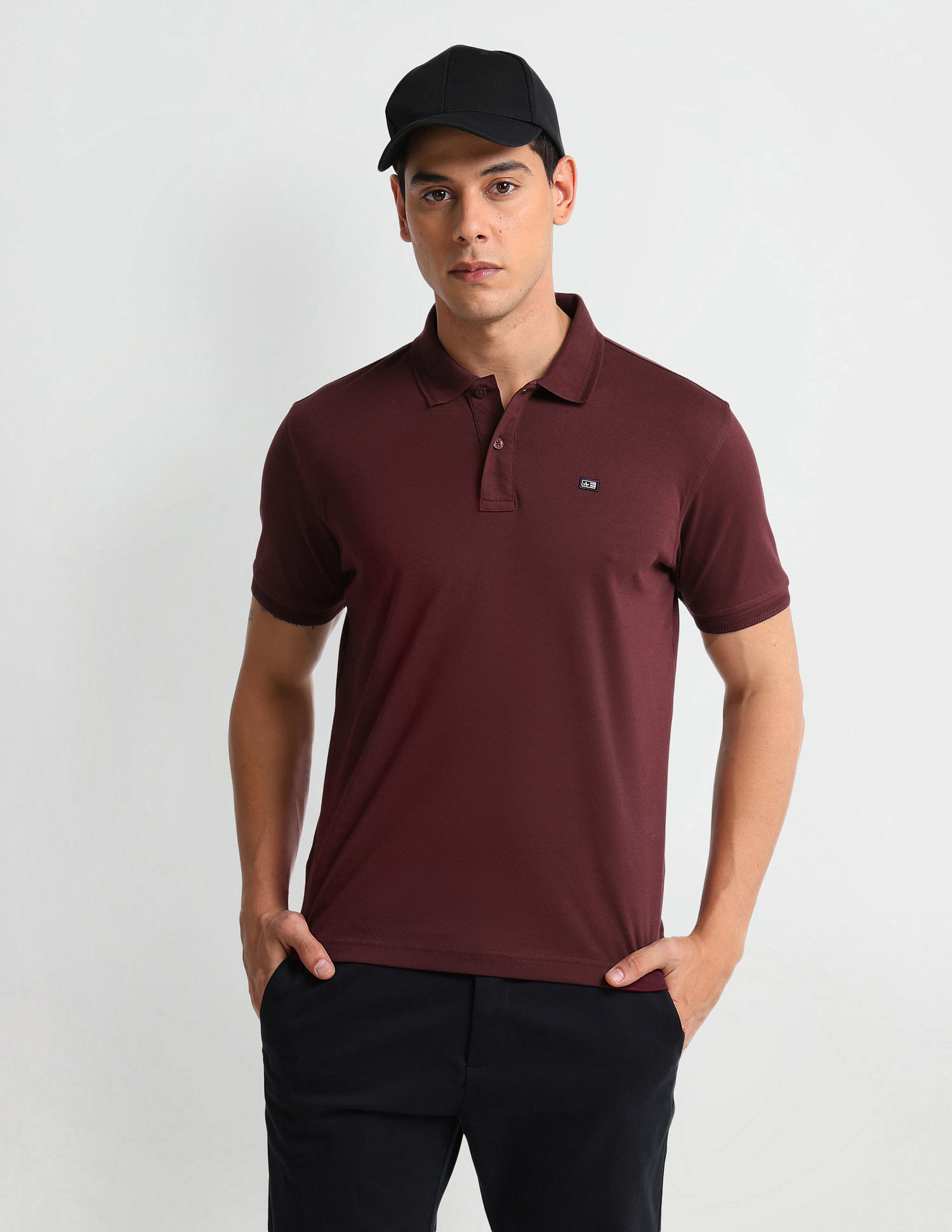 Arrow Sports Patterned Collar Regular Fit Polo Shirt