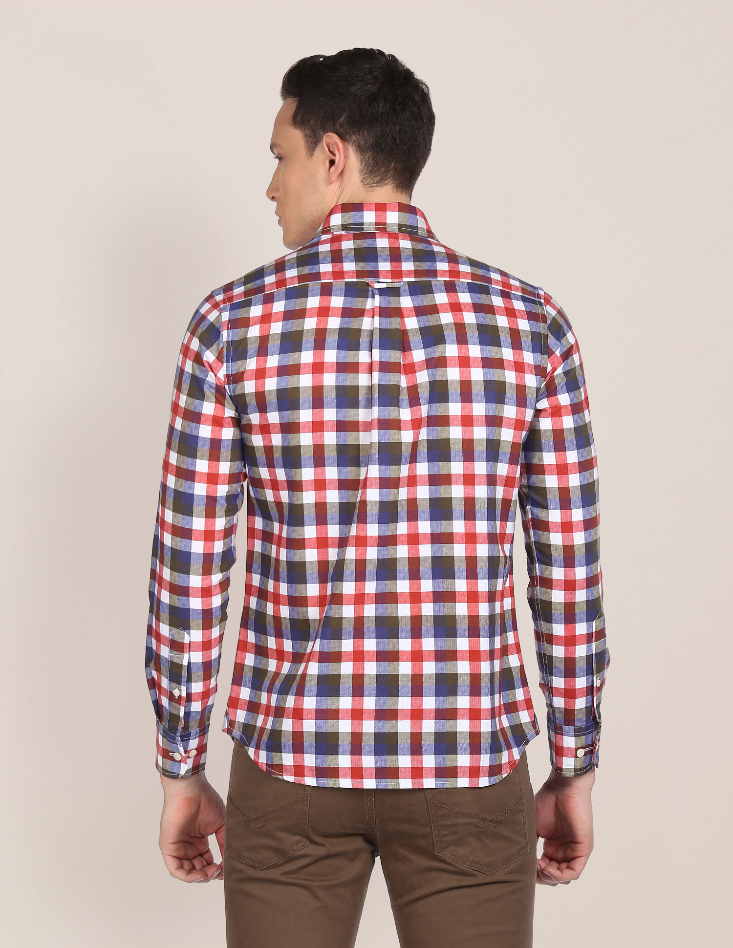 U.S. Polo Assn. Spread Collar Checked Casual Shirt